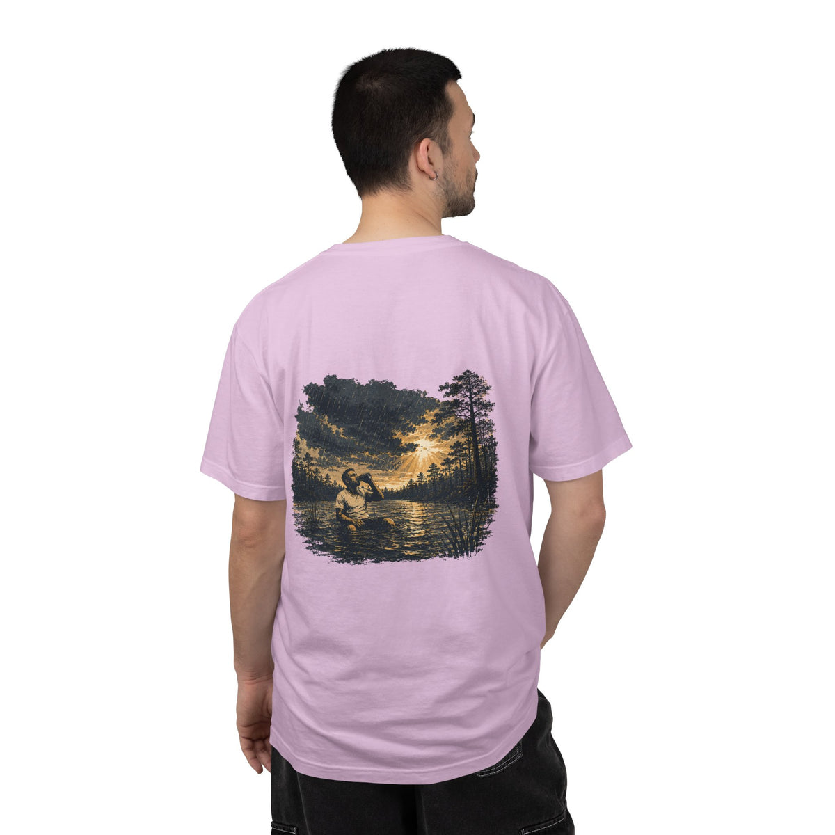 Sunset Vintage T-Shirt — Lake Scene