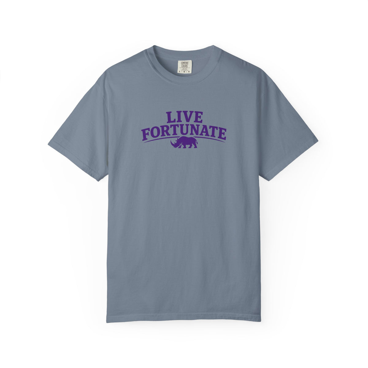 Live Fortunate Rhino Graphic T‑Shirt