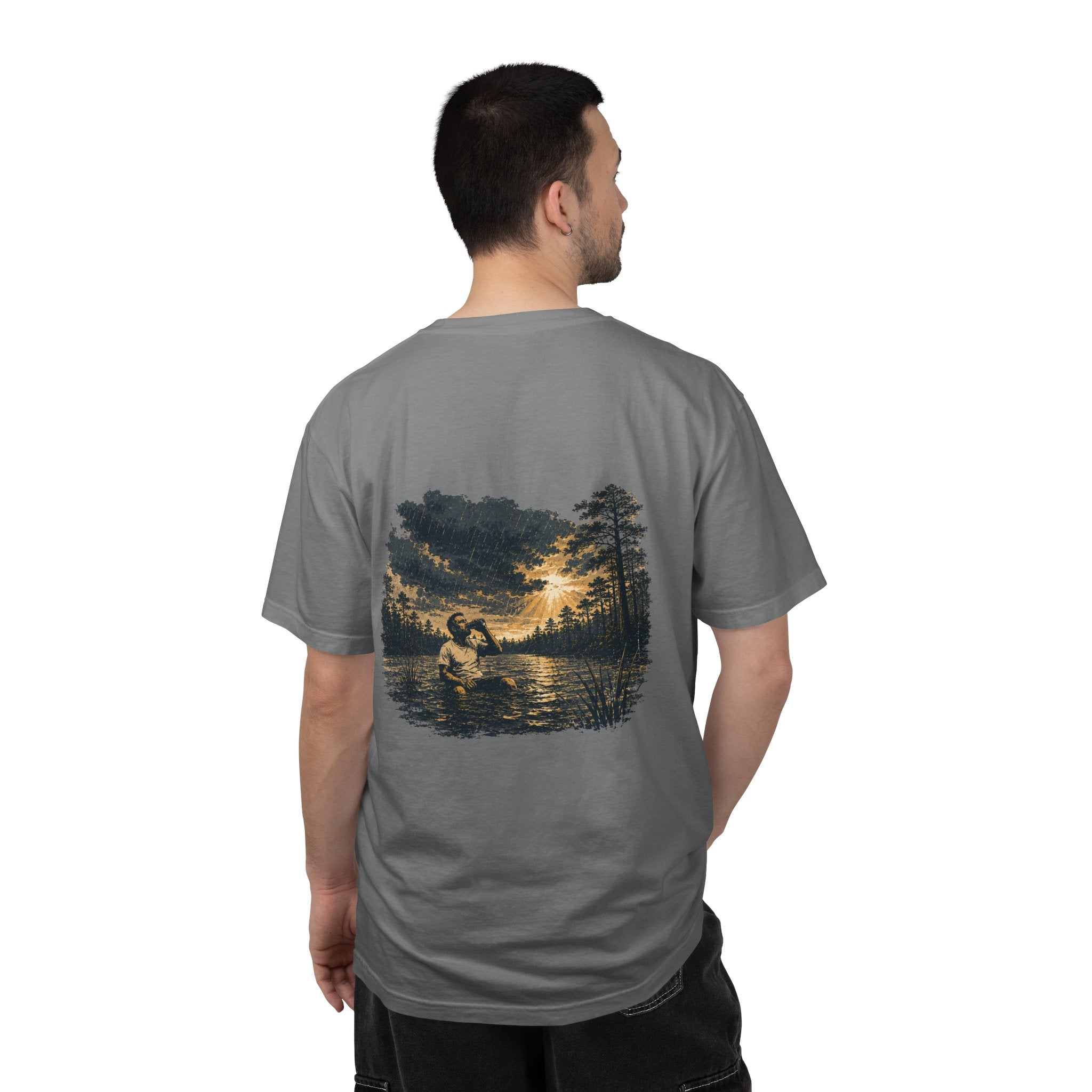 Sunset Vintage T-Shirt — Lake Scene