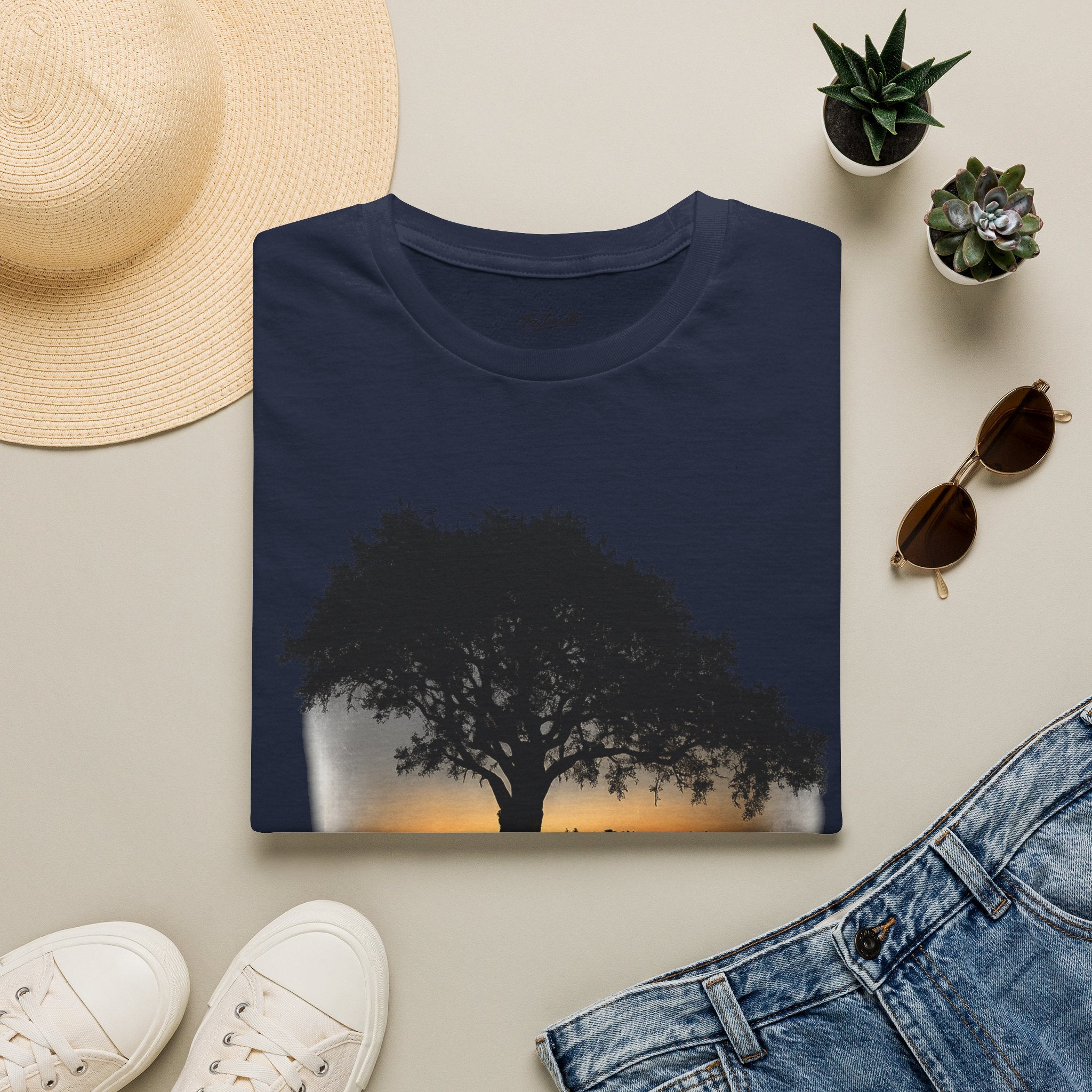 Tree of Clues Sunset T-Shirt — Silhouette Nature Graphic Tee
