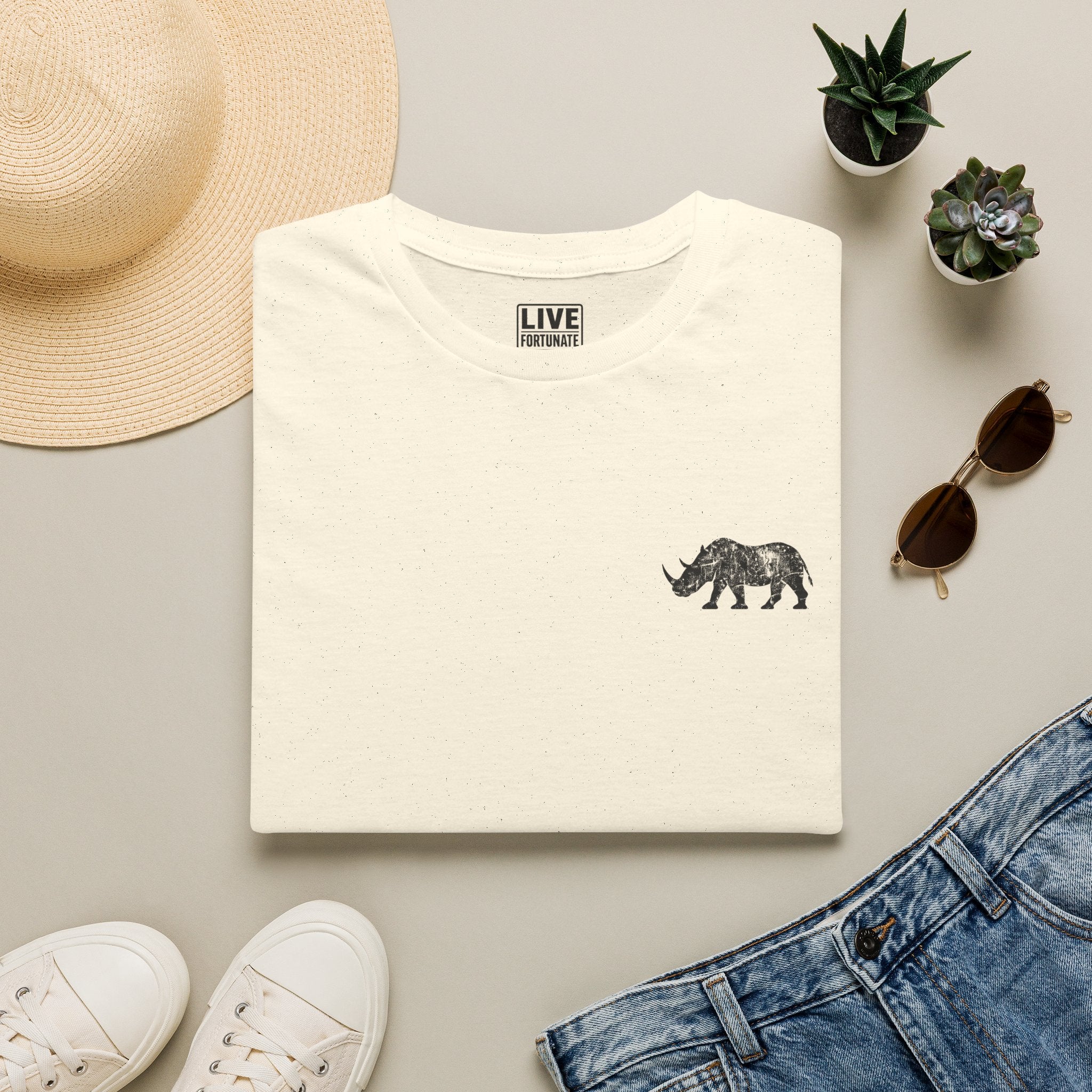Fortunate AF Rhino Graphic T-shirt Black