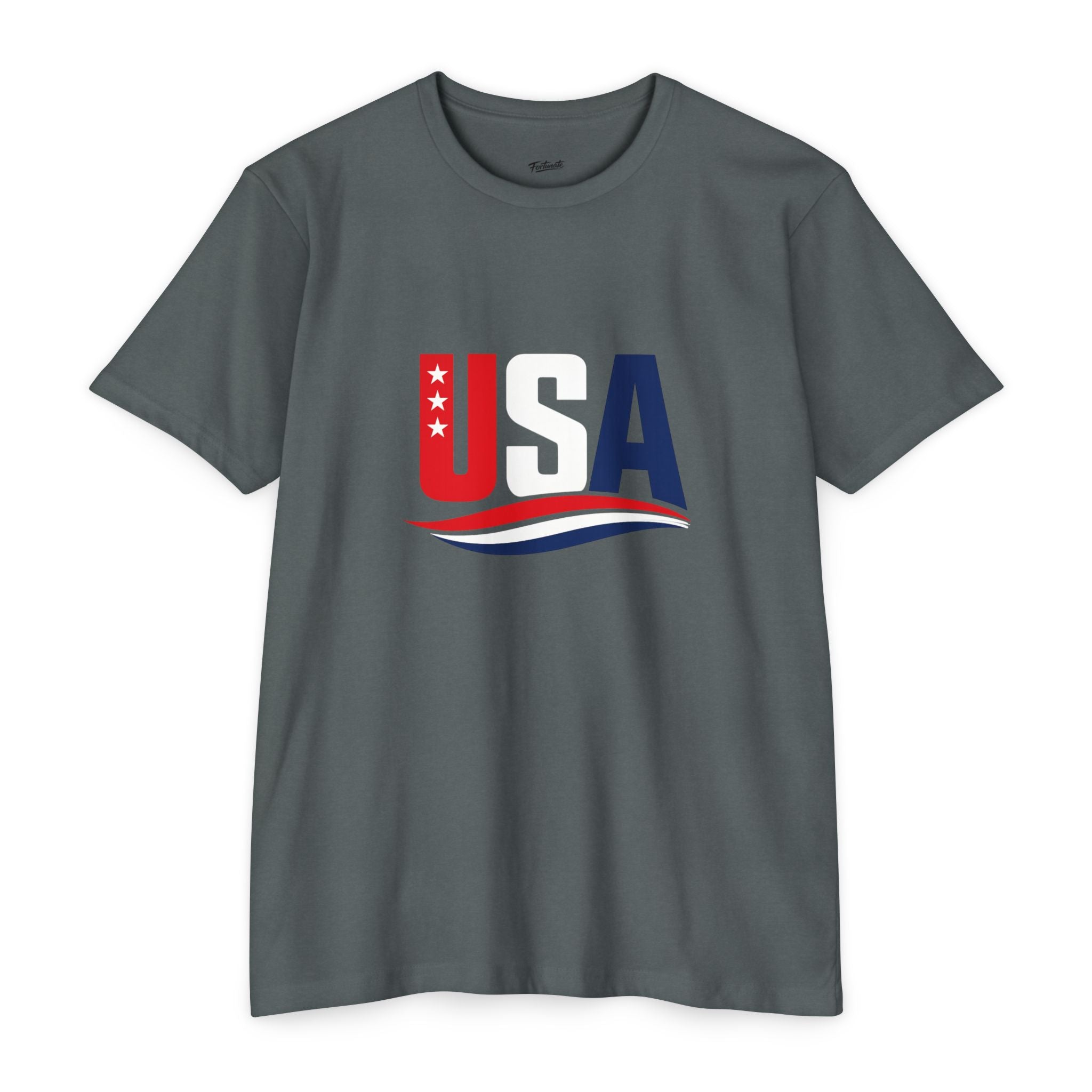 USA Flag Graphic T-Shirt — Patriotic Red White Blue Tee
