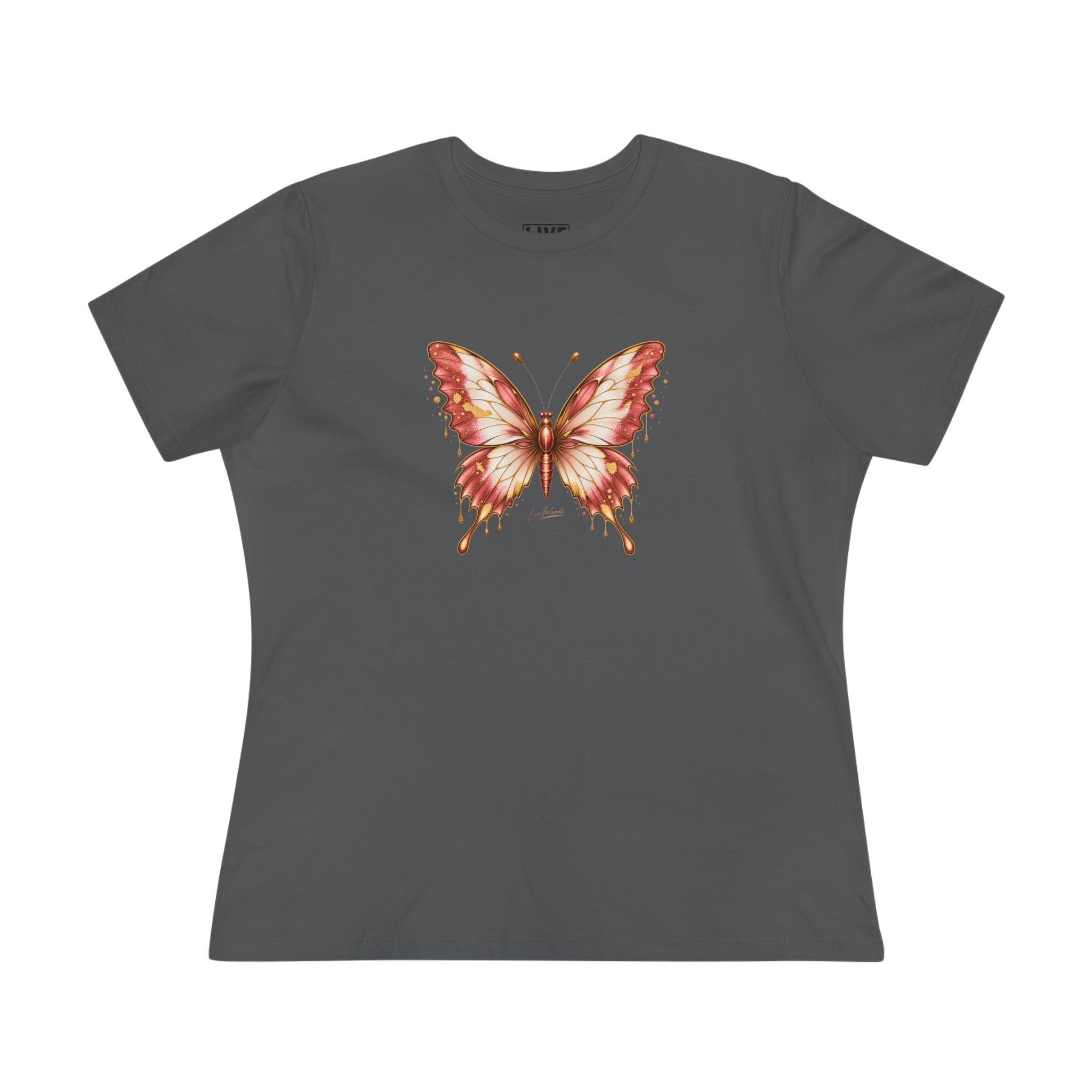 Butterfly Graphic Tee — Women's Dusty Rose Butterfly Shirt