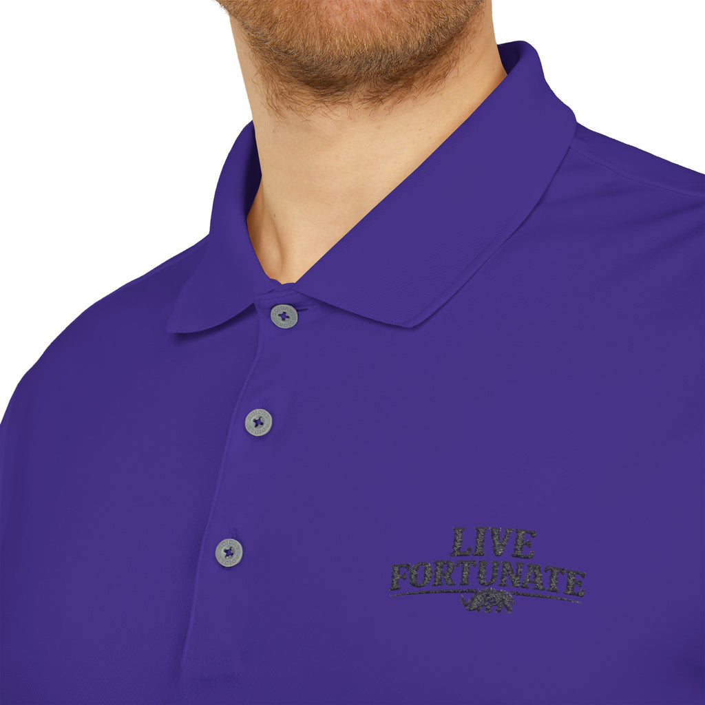 Live Fortunate Men’s Adidas Performance Polo – Embroidered Rhino Logo