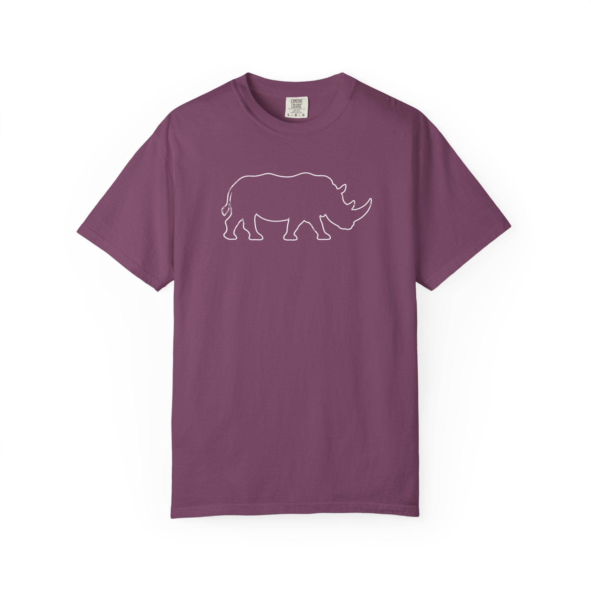 Rhino Outline T-Shirt — Minimal Wildlife Graphic Tee