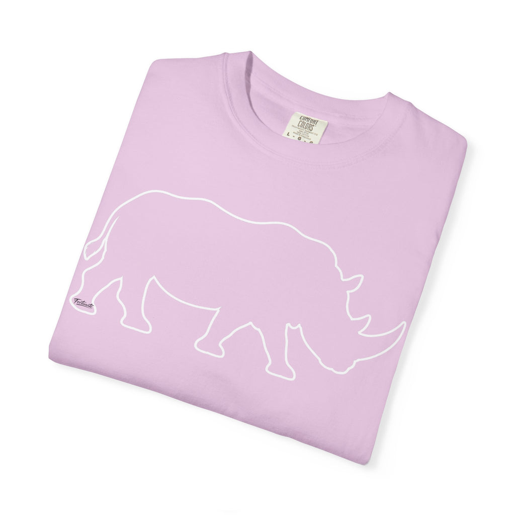 Rhino Outline T-Shirt — Minimal Wildlife Graphic Tee