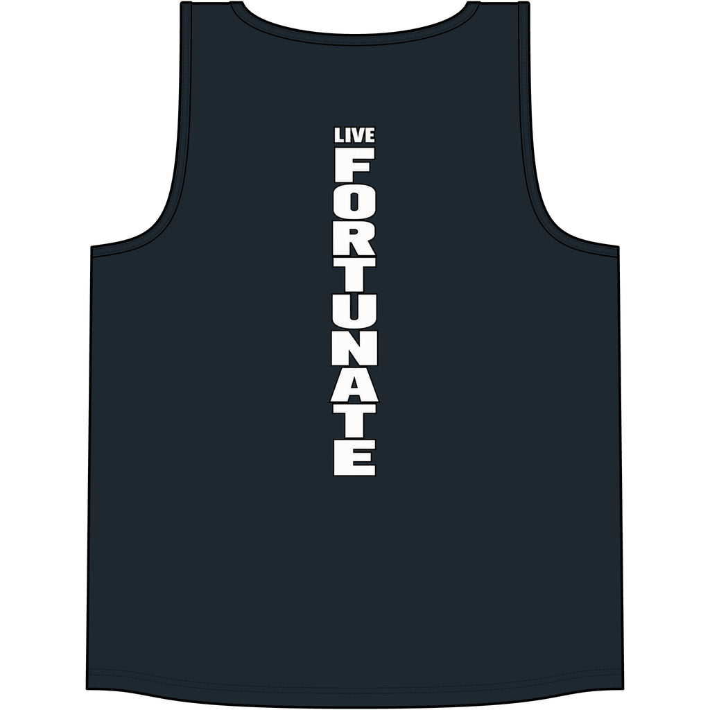 Live Fortunate White Vertical Men's Training Tank