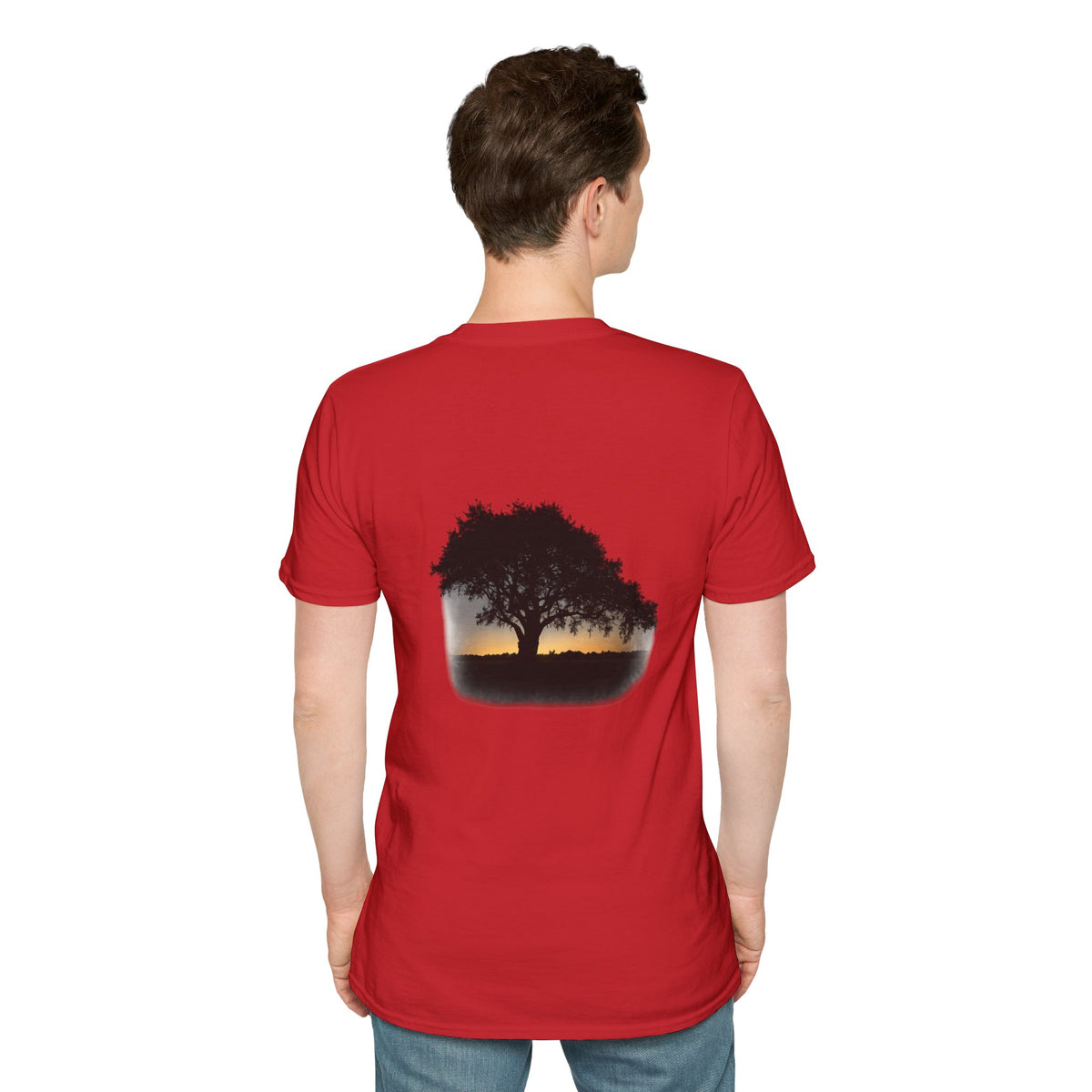 Tree of Clues Sunset T-Shirt — Silhouette Nature Graphic Tee