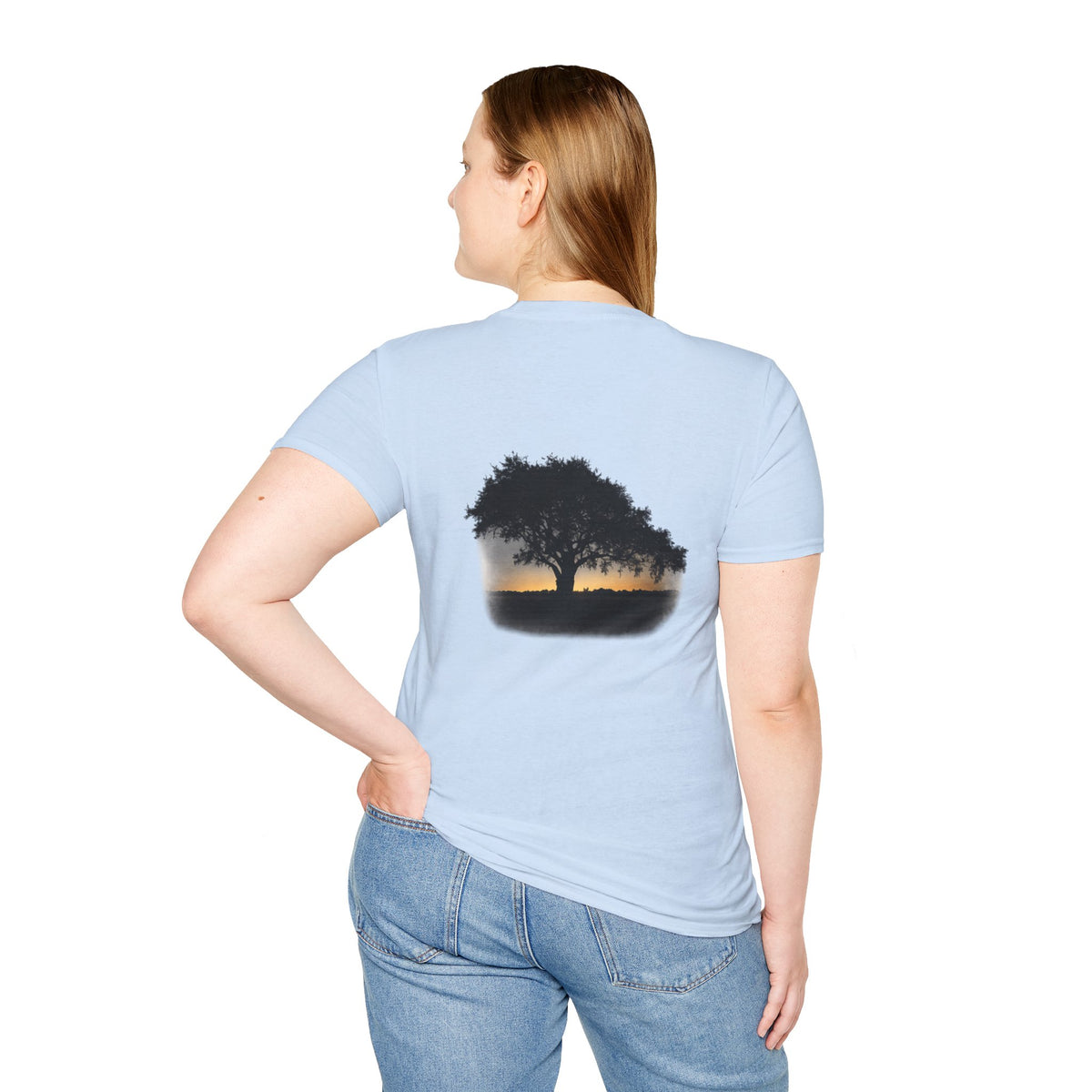 Tree of Clues Sunset T-Shirt — Silhouette Nature Graphic Tee