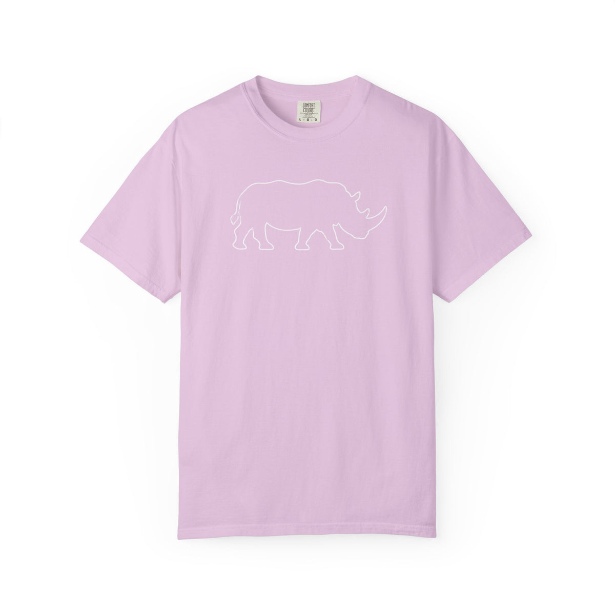 Rhino Outline T-Shirt — Minimal Wildlife Graphic Tee