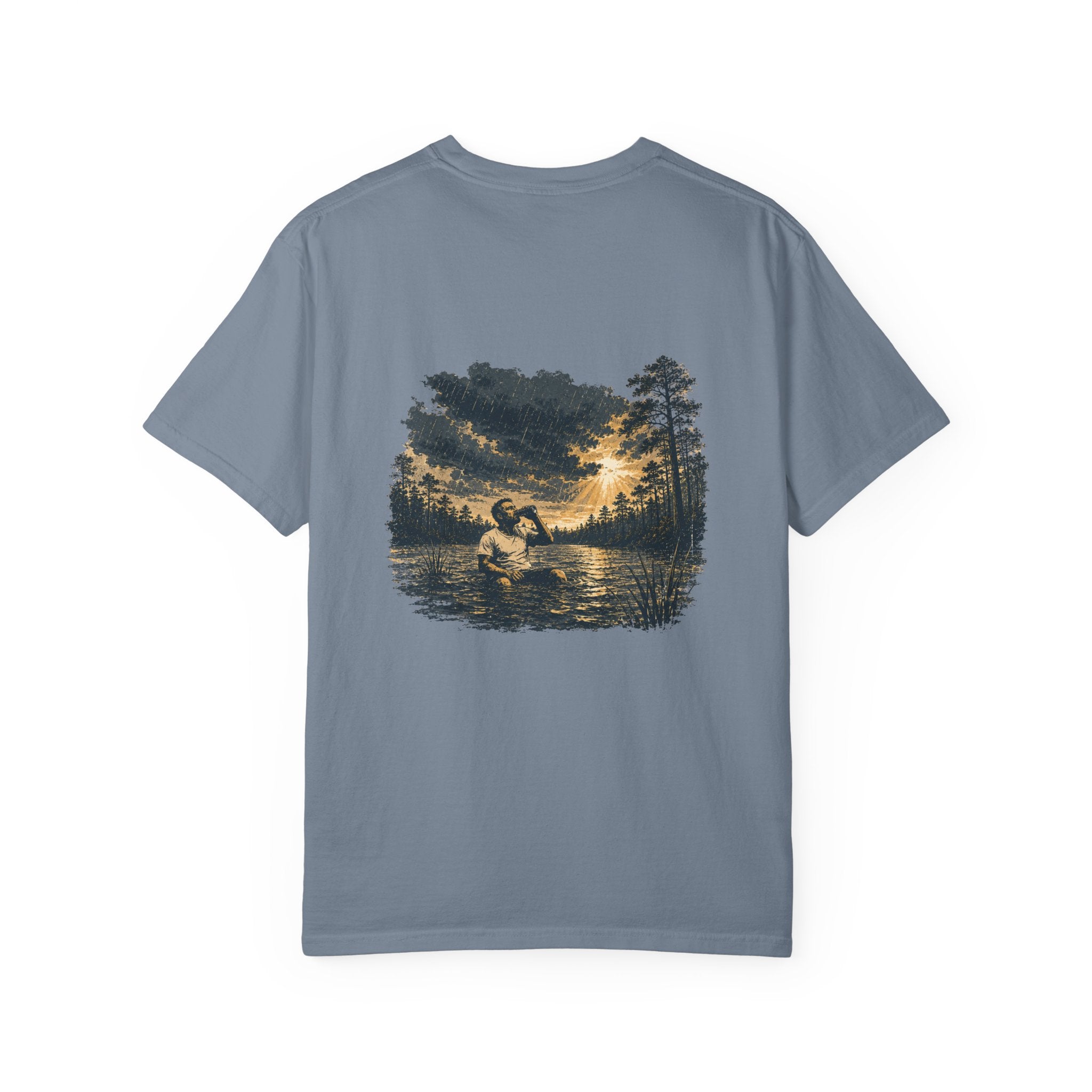 Sunset Vintage T-Shirt — Lake Scene