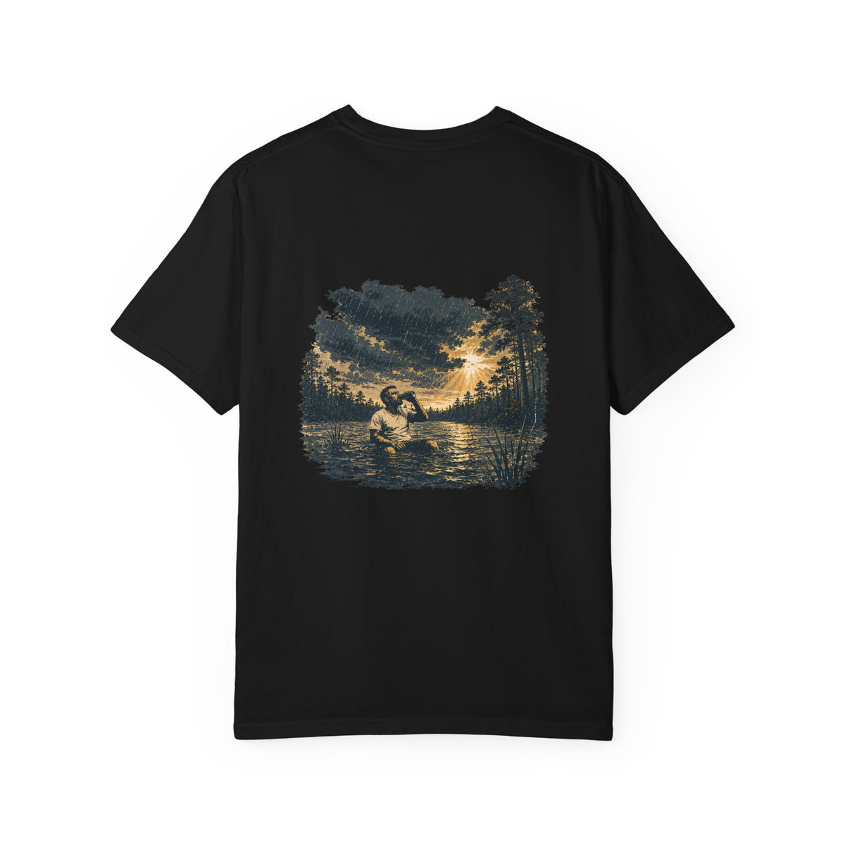Sunset Vintage T-Shirt — Lake Scene