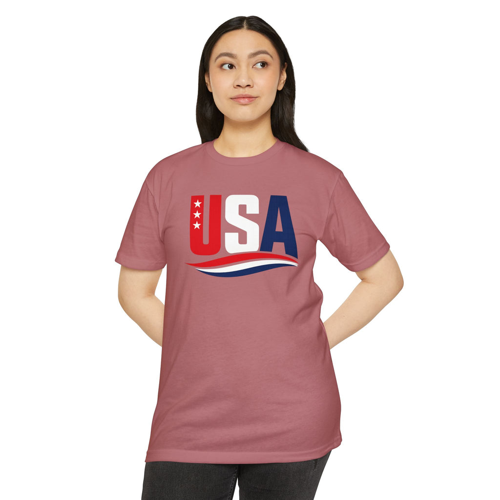 USA Flag Graphic T-Shirt — Patriotic Red White Blue Tee