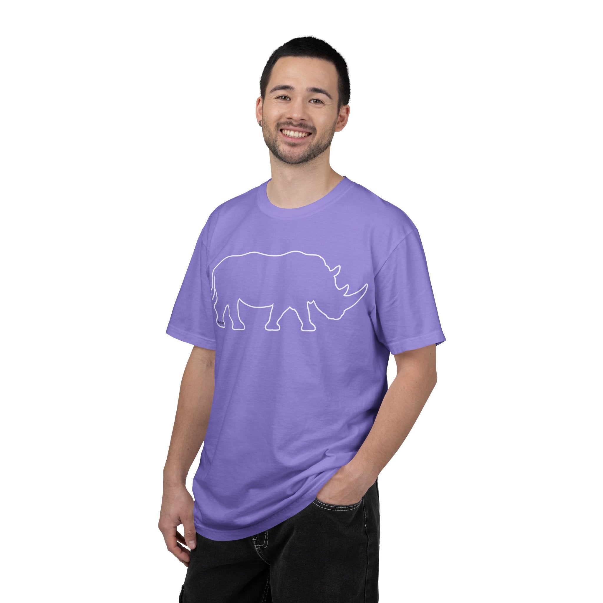 Rhino Outline T-Shirt — Minimal Wildlife Graphic Tee