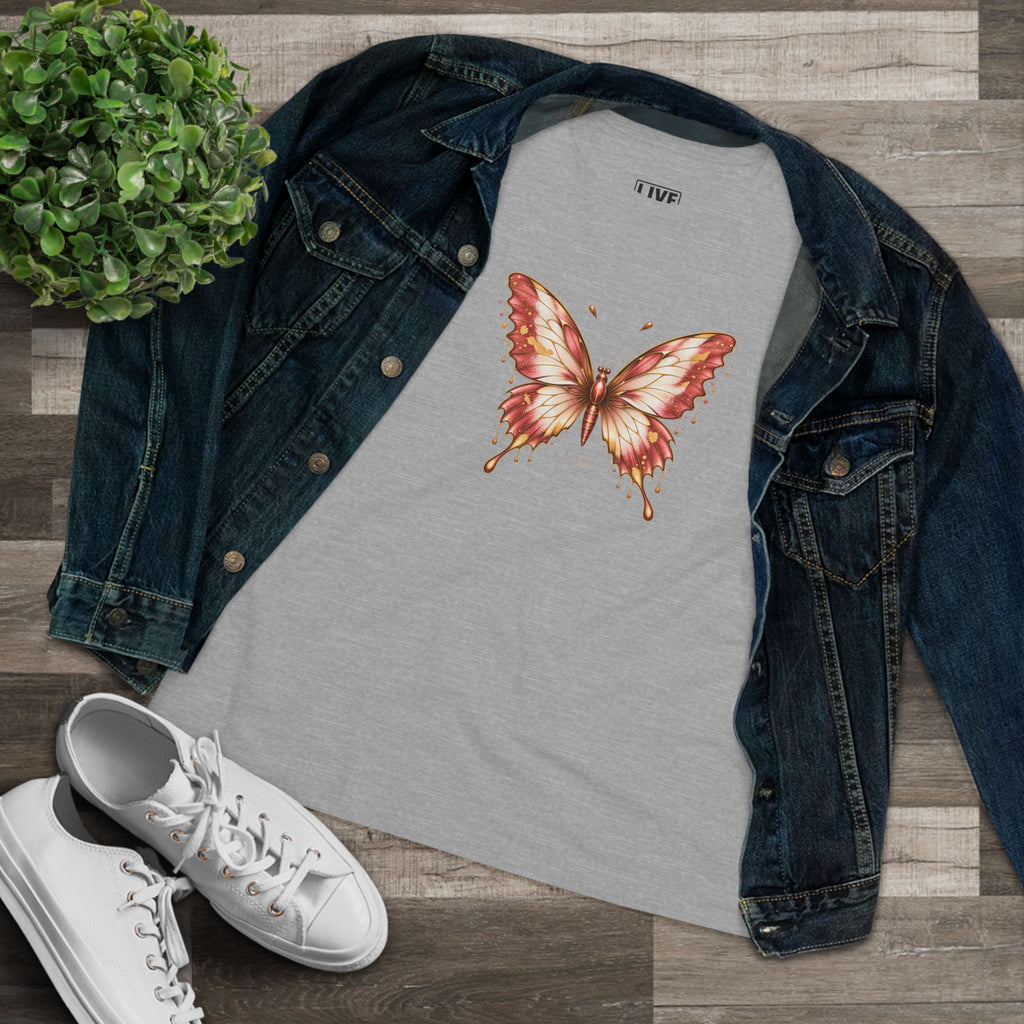 Butterfly Graphic Tee — Women's Dusty Rose Butterfly Shirt