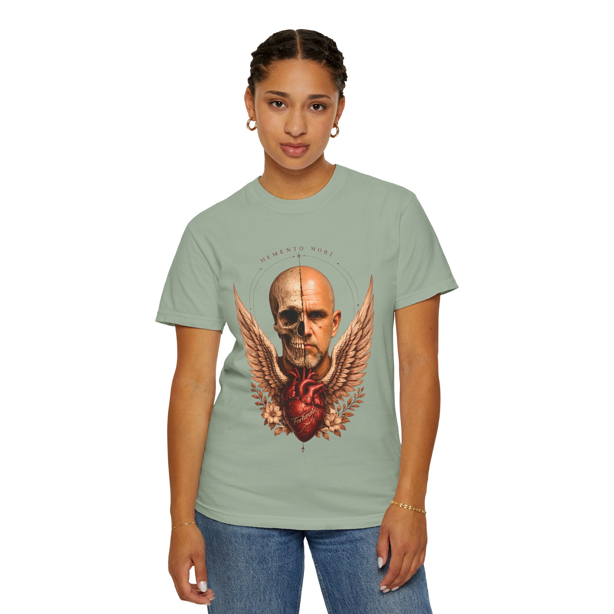 Memento Mori  — Anatomical Heart & Half Skull Graphic Tee