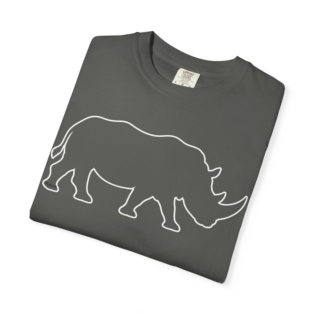 Rhino Outline T-Shirt — Minimal Wildlife Graphic Tee