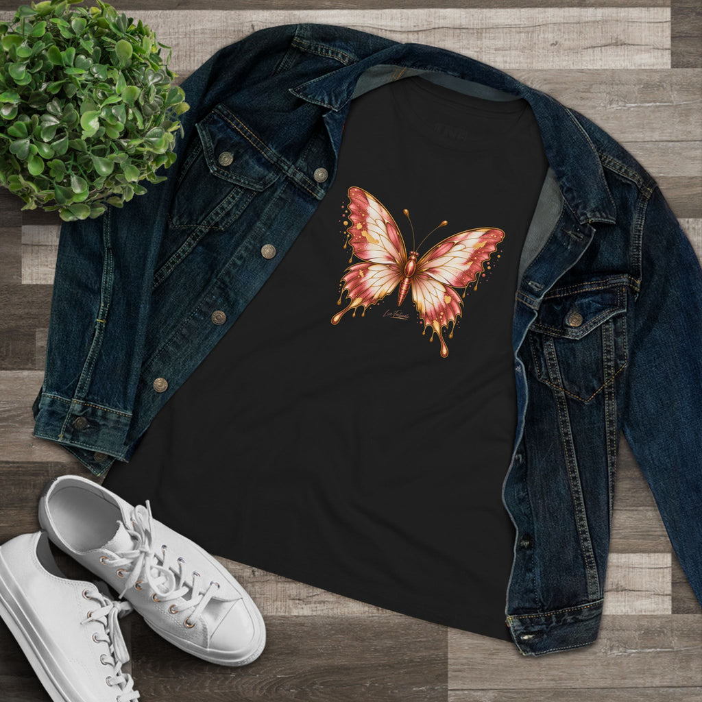 Butterfly Graphic Tee — Women's Dusty Rose Butterfly Shirt
