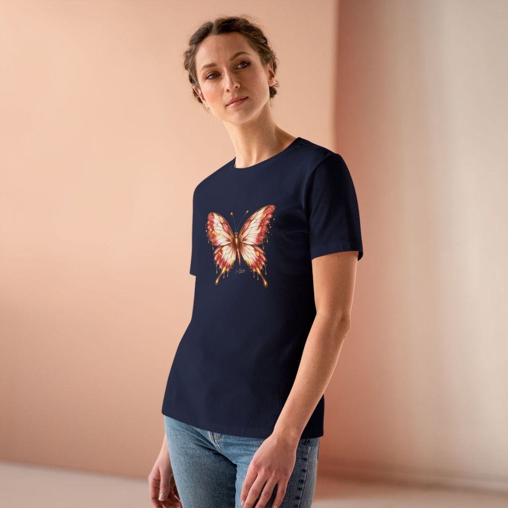 Butterfly Graphic Tee — Women's Dusty Rose Butterfly Shirt