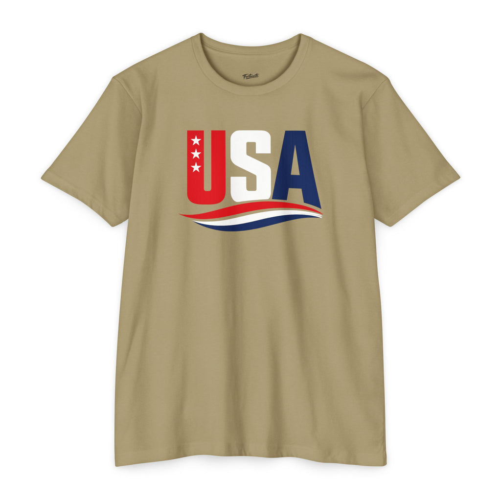 USA Flag Graphic T-Shirt — Patriotic Red White Blue Tee