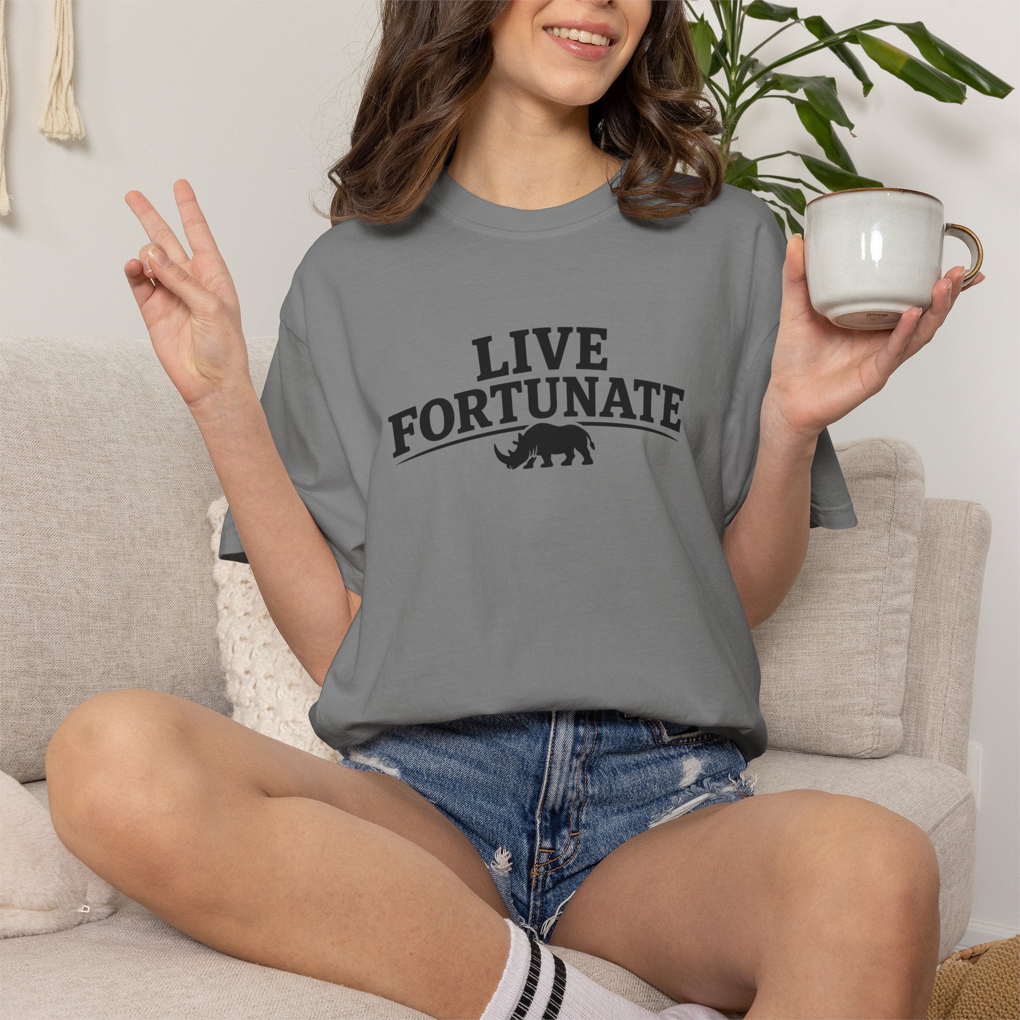 Rhino Logo T-Shirt — LiveFortunate.com Graphic Tee