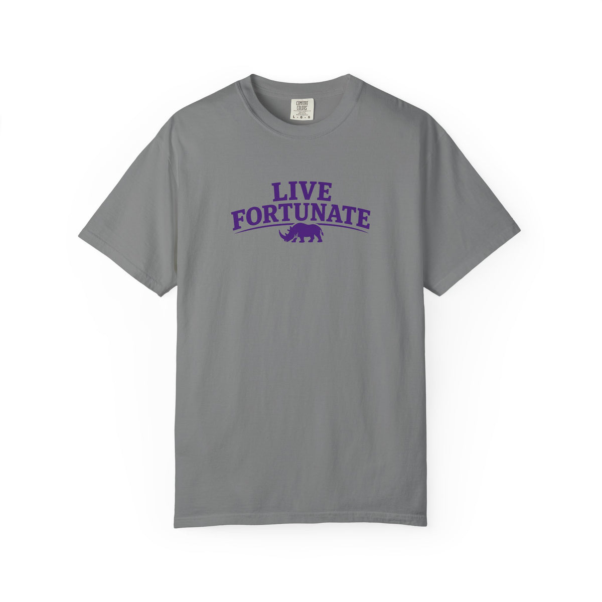 Live Fortunate Rhino Graphic T‑Shirt