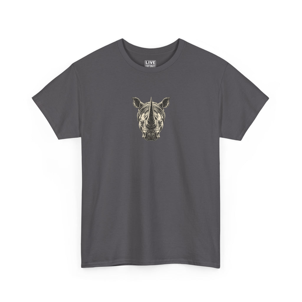 Rhino Mindset Men’s Front & Back Graphic T-Shirt | Live Fortunate