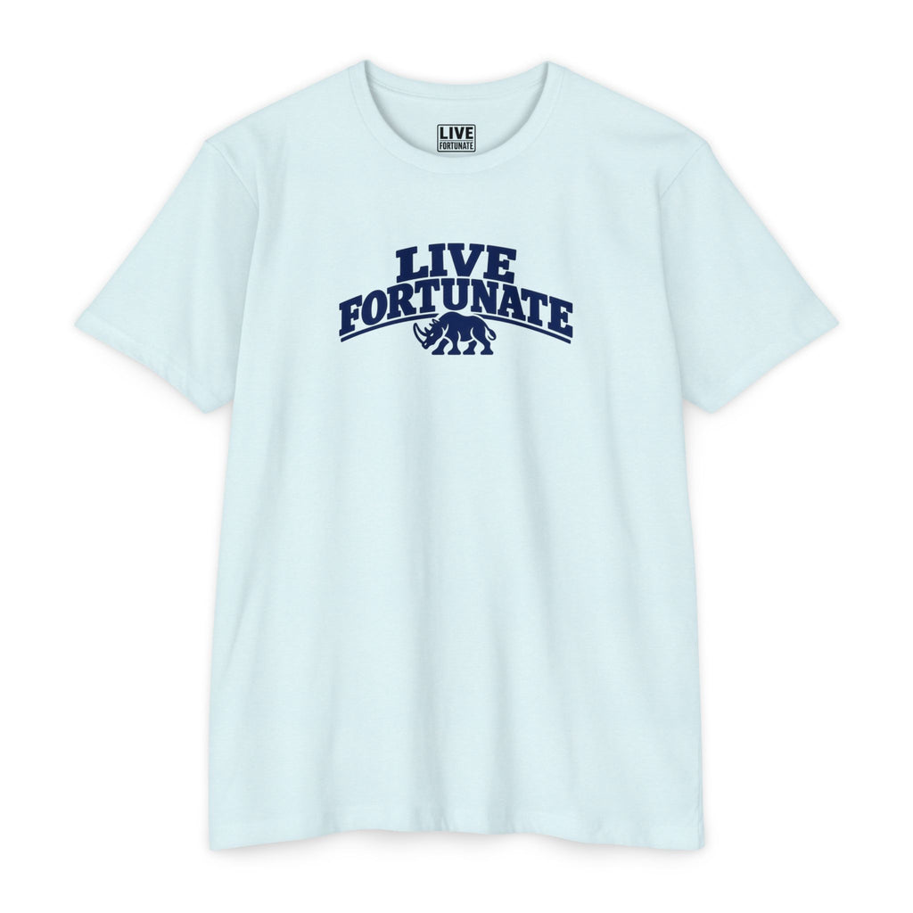 Live Fortunate Rhino Collegiate Tee | Premium Everyday T-Shirt