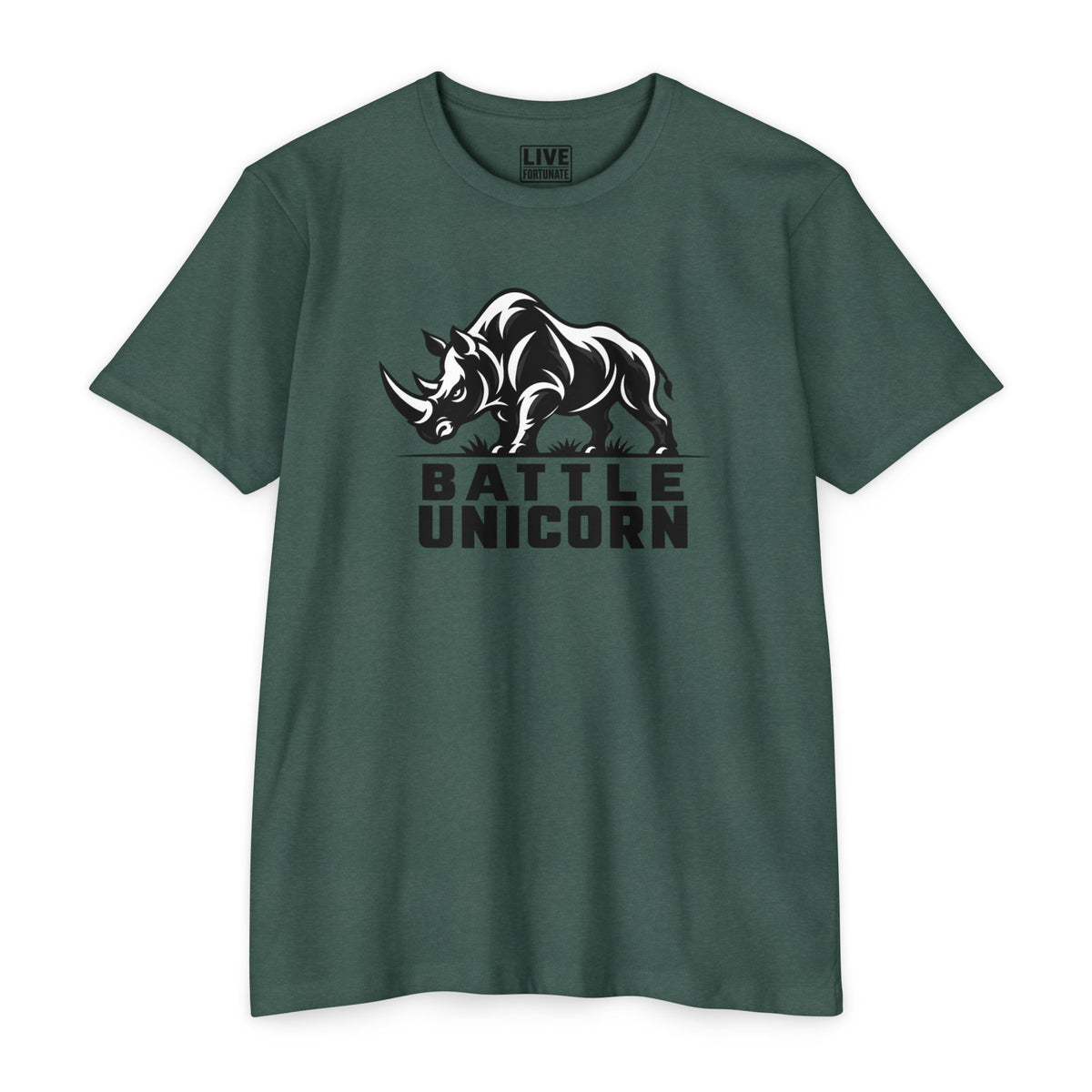 Battle Unicorn Rhino Tee | Live Fortunate