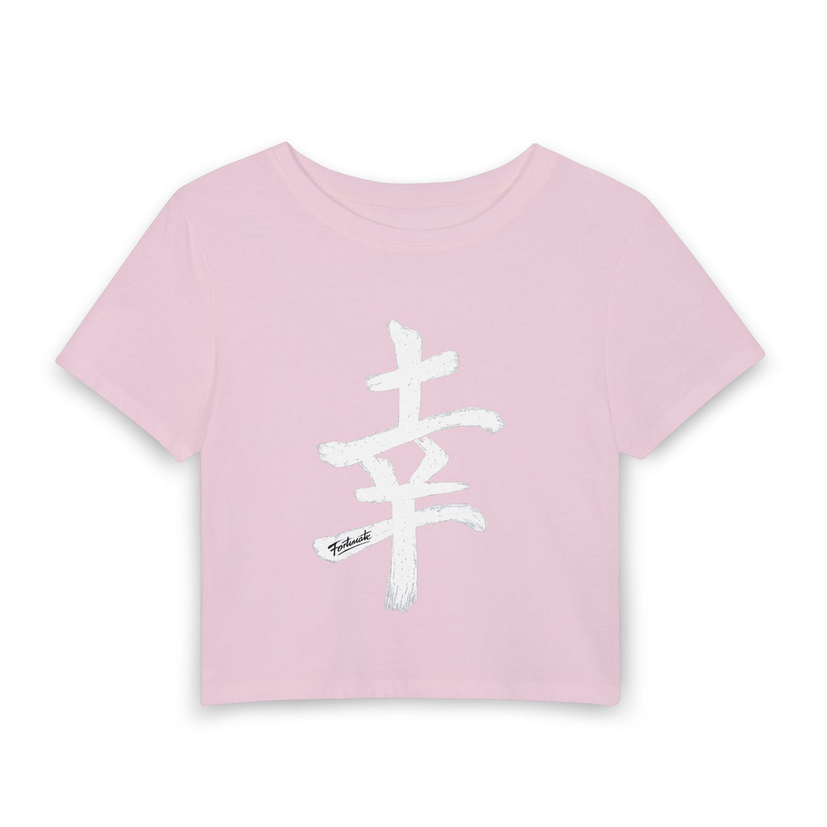 Women's Baby Tee - Minimal Brushstroke Kanji Crop Top