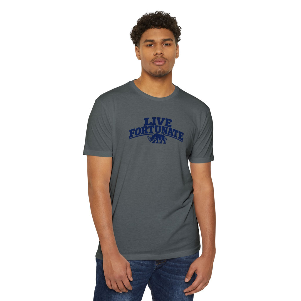 Live Fortunate Rhino Collegiate Tee | Premium Everyday T-Shirt
