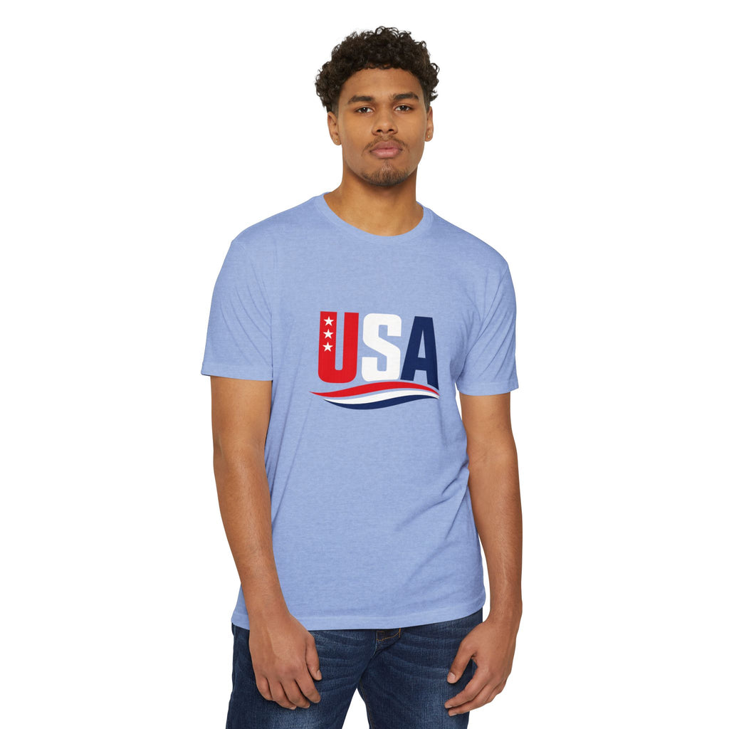 USA Flag Graphic T-Shirt — Patriotic Red White Blue Tee