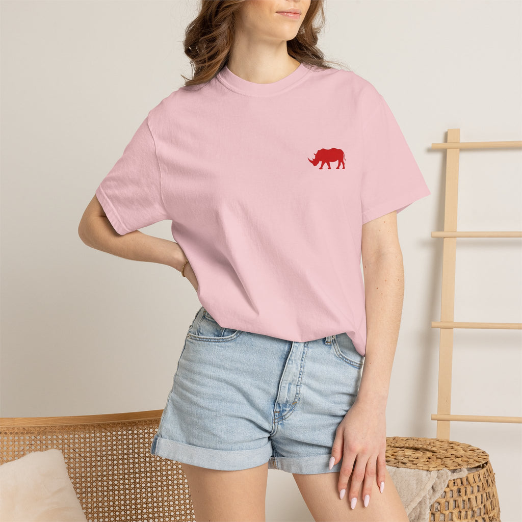 Live Fortunate Rhino T-Shirt — Red Rhino Logo Tee
