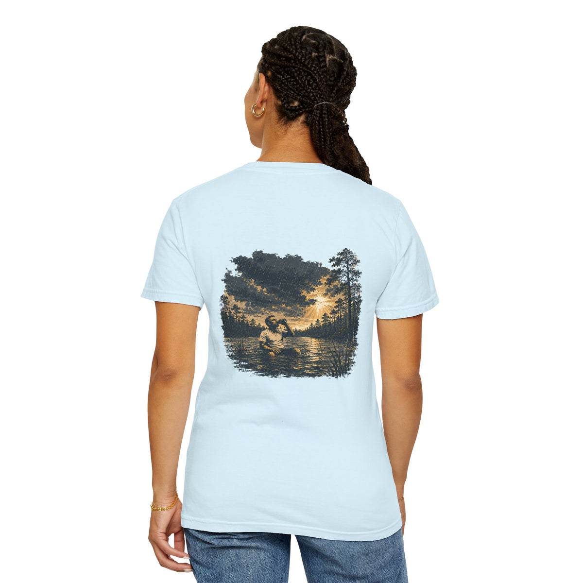 Sunset Vintage T-Shirt — Lake Scene