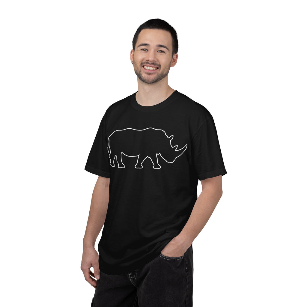 Rhino Outline T-Shirt — Minimal Wildlife Graphic Tee