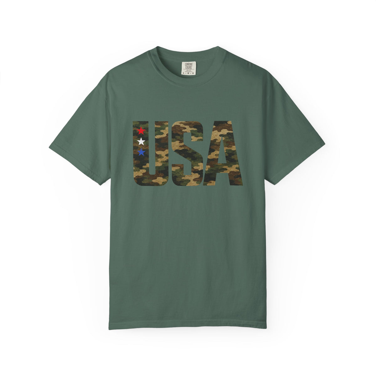 USA Camo Graphic T‑Shirt — Patriotic Military Style Tee