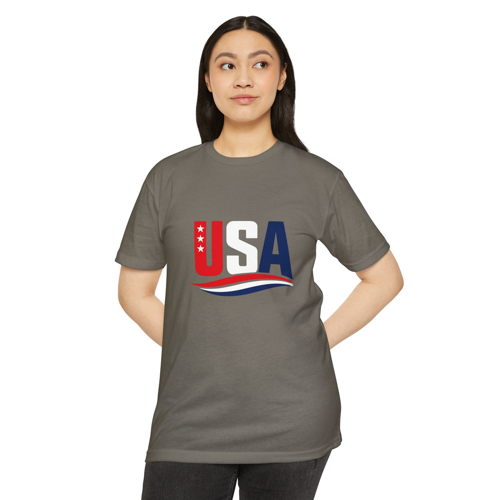 USA Flag Graphic T-Shirt — Patriotic Red White Blue Tee