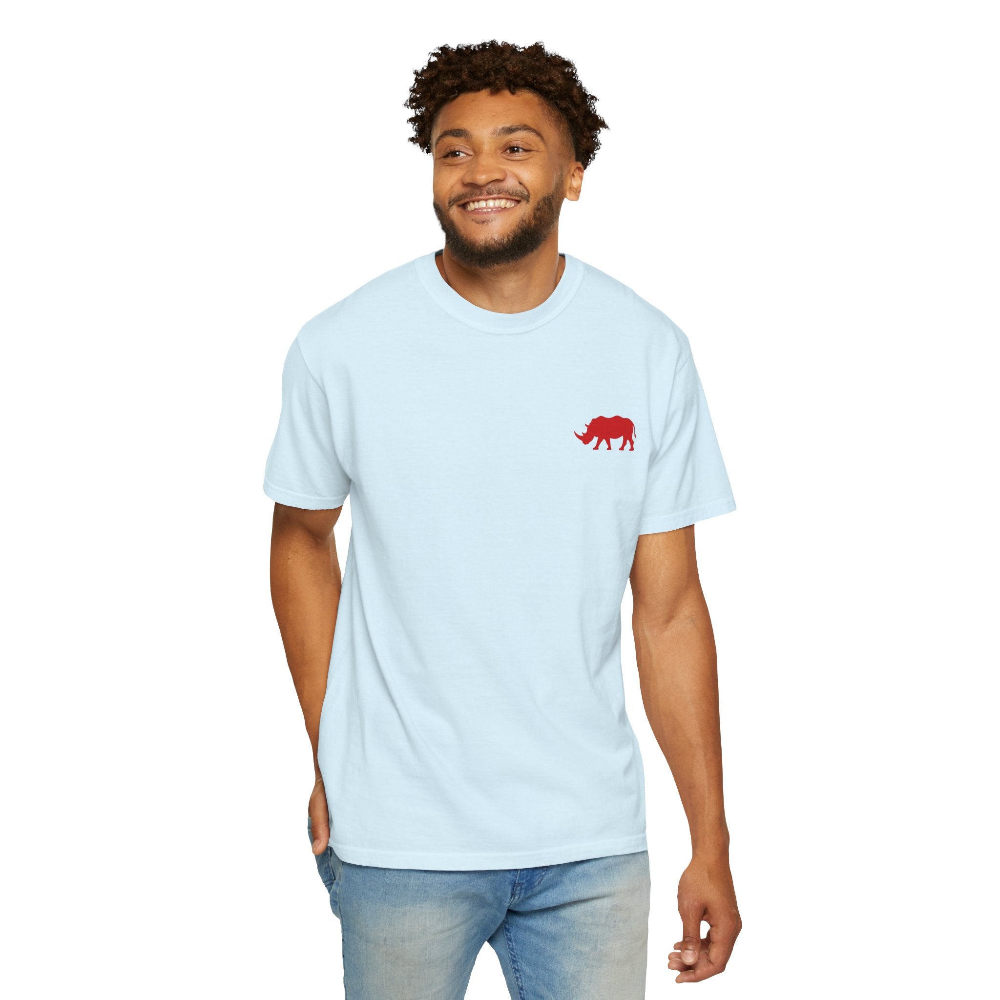 Live Fortunate Rhino T-Shirt — Red Rhino Logo Tee