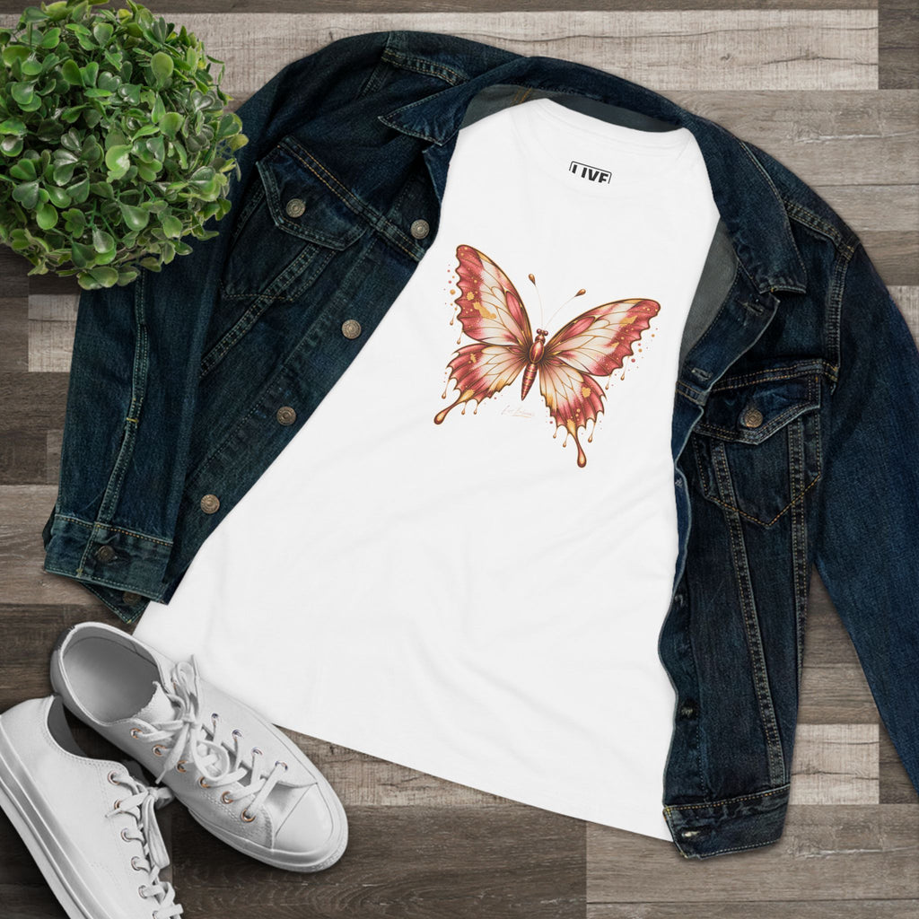 Butterfly Graphic Tee — Women's Dusty Rose Butterfly Shirt