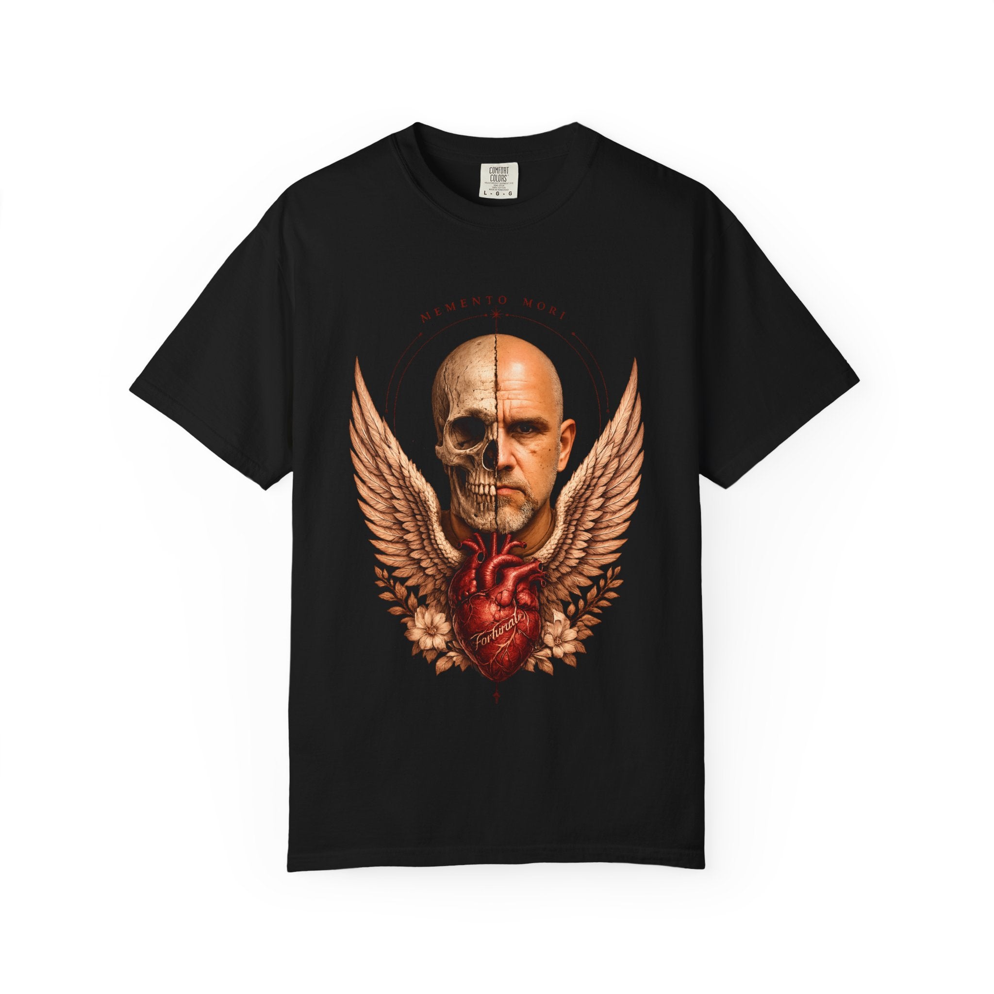 Memento Mori  — Anatomical Heart & Half Skull Graphic Tee