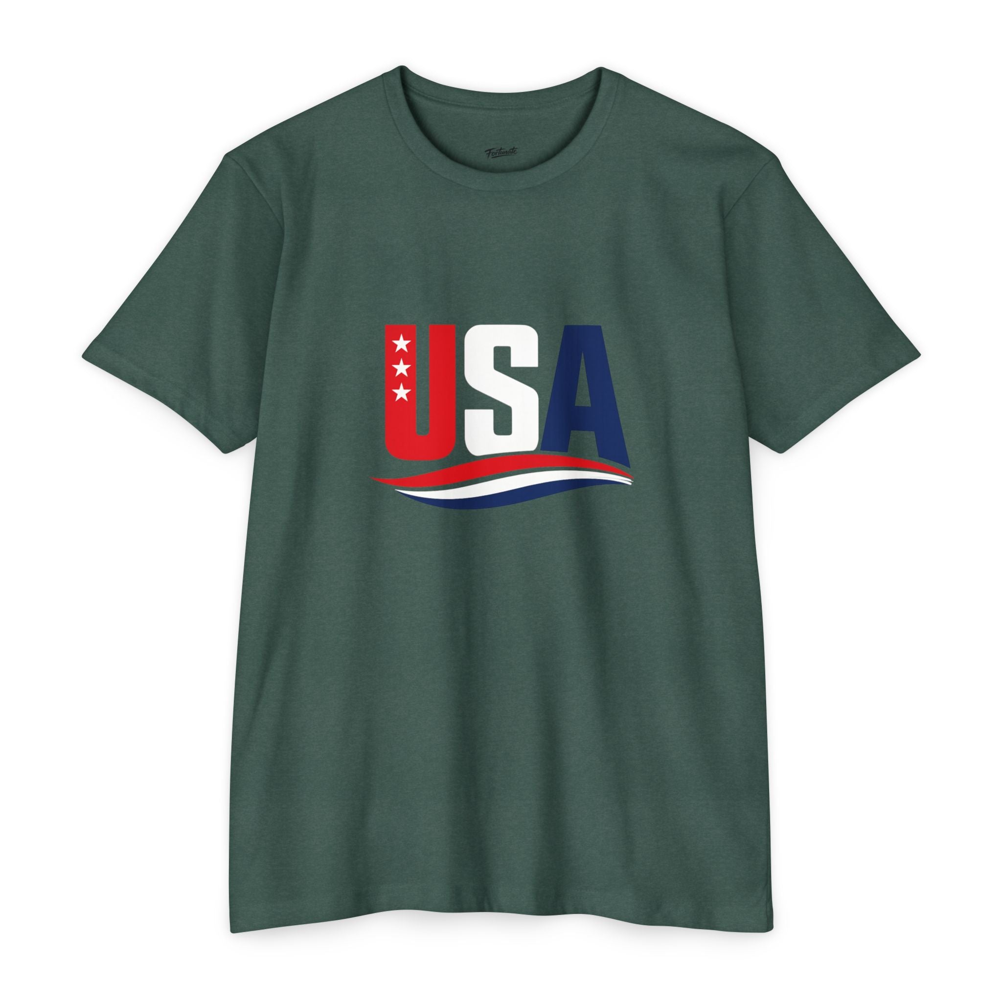 USA Flag Graphic T-Shirt — Patriotic Red White Blue Tee