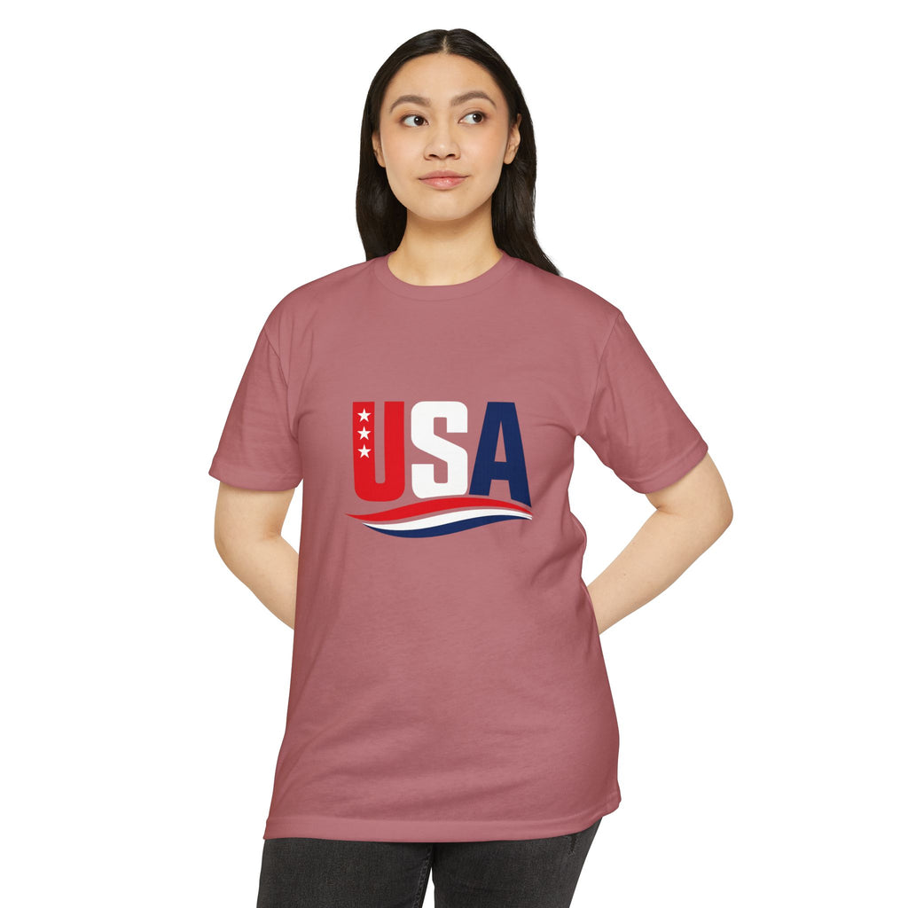 USA Flag Graphic T-Shirt — Patriotic Red White Blue Tee