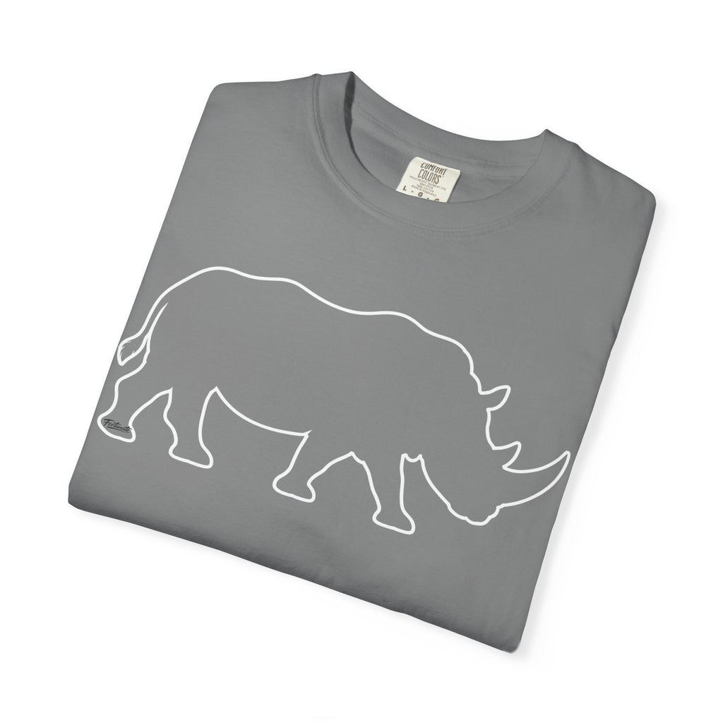 Rhino Outline T-Shirt — Minimal Wildlife Graphic Tee