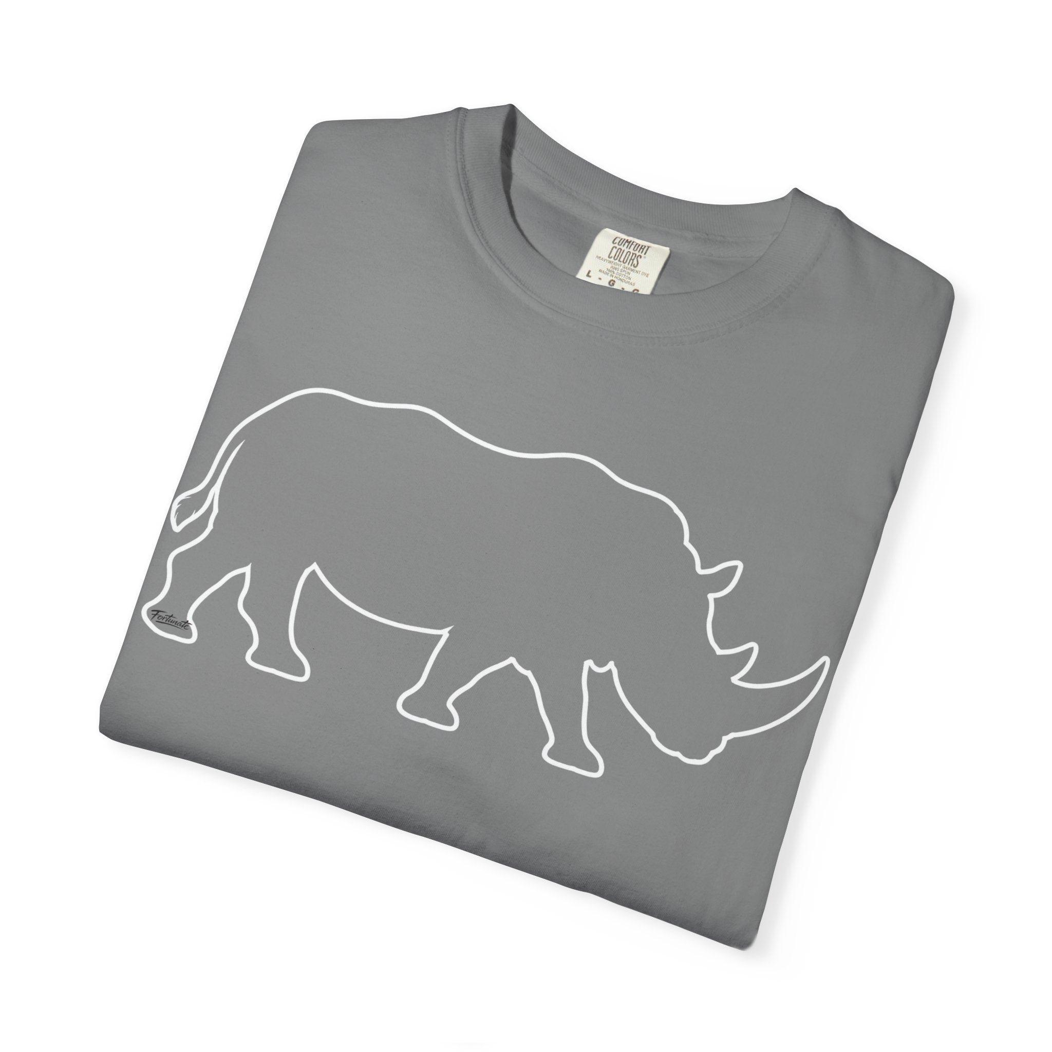 Rhino Outline T-Shirt — Minimal Wildlife Graphic Tee