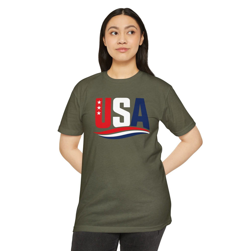 USA Flag Graphic T-Shirt — Patriotic Red White Blue Tee