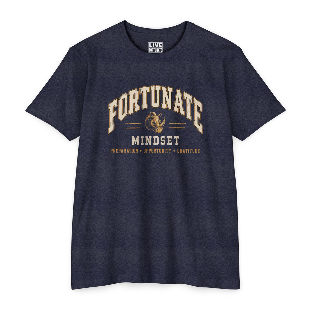 Fortunate Mindset Men’s Vintage Rhino Graphic T-Shirt | Live Fortunate