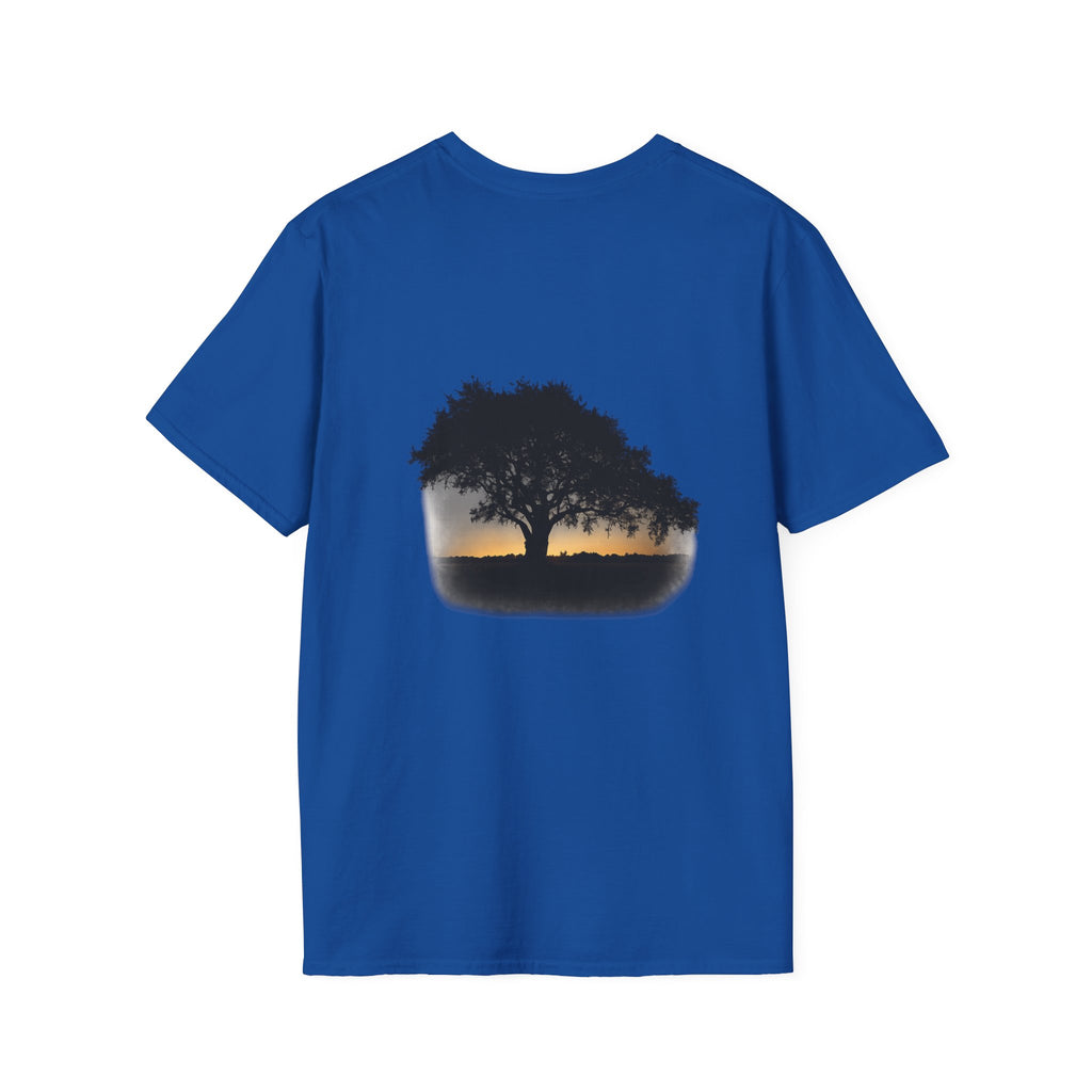 Tree of Clues Sunset T-Shirt — Silhouette Nature Graphic Tee