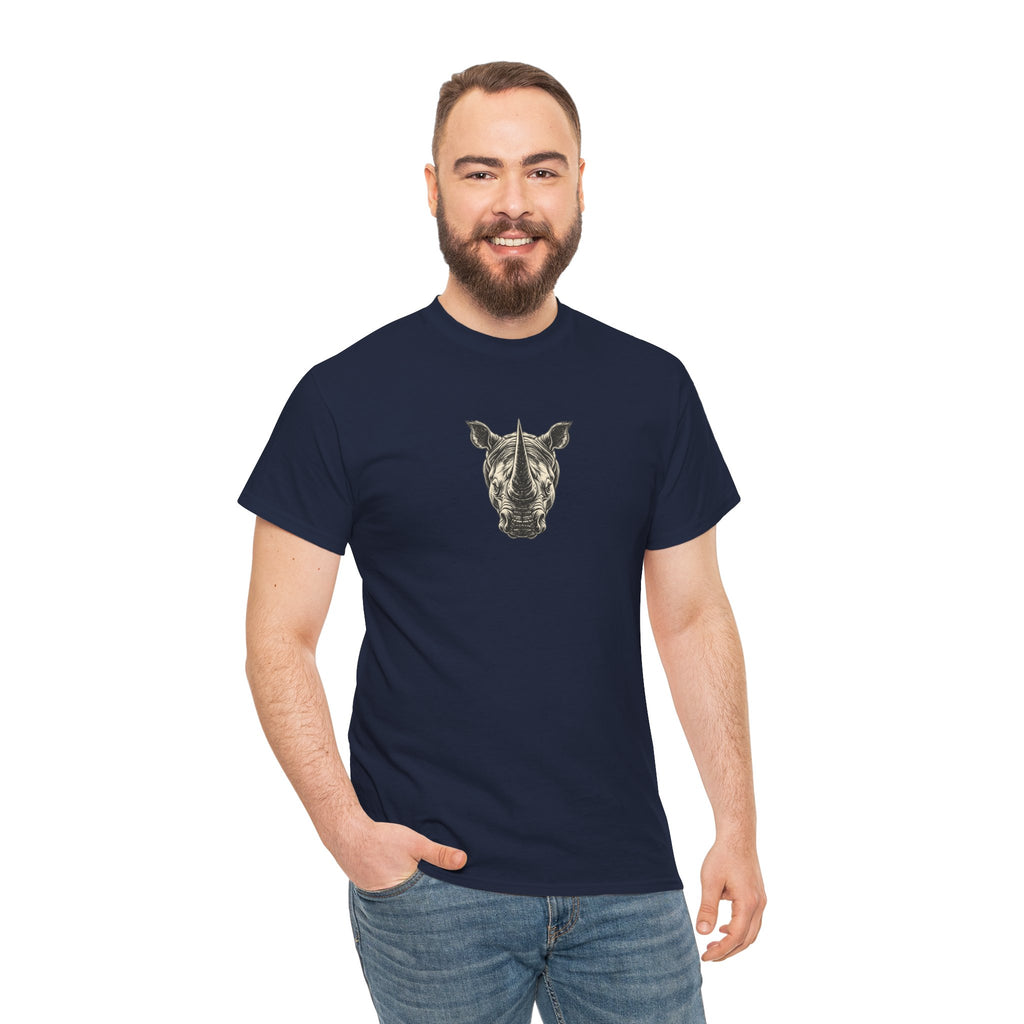 Rhino Mindset Men’s Front & Back Graphic T-Shirt | Live Fortunate