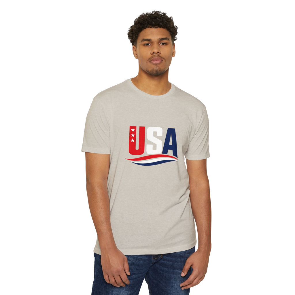 USA Flag Graphic T-Shirt — Patriotic Red White Blue Tee