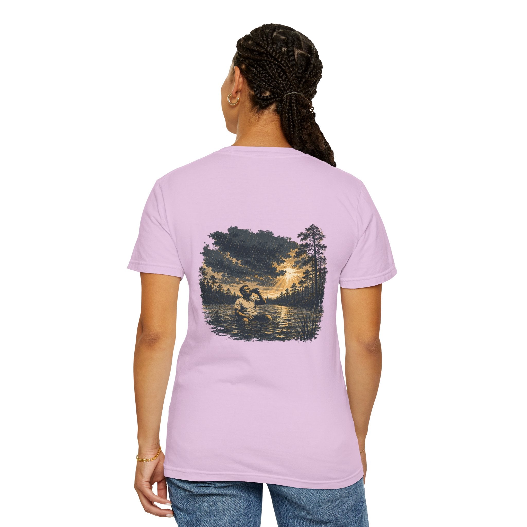 Sunset Vintage T-Shirt — Lake Scene